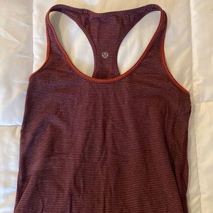 Lululemon Cool Racerback. Red stripe detail. Size 8.